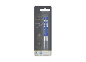 Gelschrijvervulling Parker Quink medium blauw blister à 2 stuks