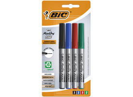 Viltstift Bic ecolutions rond fijn assorti blister à 4 kleuren