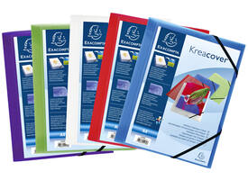 Elastomap Exacompta Kreacover A4 3 kleppen PP assorti