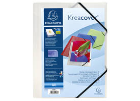 Elastomap Exacompta Kreacover A4 3 kleppen PP assorti