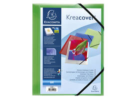 Elastomap Exacompta Kreacover A4 3 kleppen PP assorti