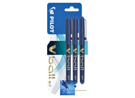 Rollerpen PILOT V-Ball 07 medium blauw blister à 3 stuks