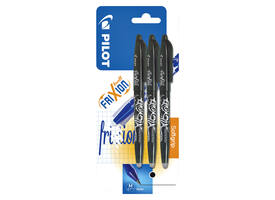 Rollerpen PILOT friXion medium zwart blister à 3 stuks