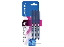 Rollerpen PILOT V-Ball 05 fijn blauw blister à 3 stuks