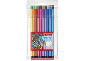 Viltstift STABILO Pen 68/20 medium assorti etui à 20 stuks