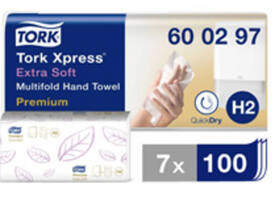 Handdoek Tork H2 Xpress Premium multifold 2-laags 212x340mm 7x100 vel wit 600297