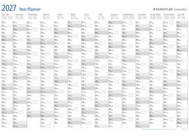 Jaarplanner 2027 Staedtler Lumocolor 84x60cm oprolbaar