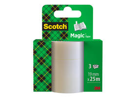 Plakband Scotch Magic 819 19mmx25m onzichtbaar 3 rollen