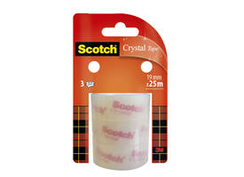 Plakband Scotch Crystal 19mmx25m transparant helder 3 rollen