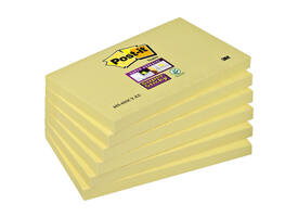 Memoblok Post-it 655 Super Sticky 76x127mm geel 6 stuks