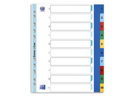 Tabbladen Oxford A4+ 11-gaats 1-10 PP kleur