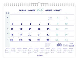 1-Maandskalender 2027 Brepols 43x31.5cm