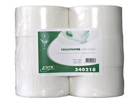 Toiletpapier Euro Products Q5 jumbo klein recycled 2-laags 180m wit 240218