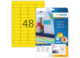 Etiket HERMA 4366 A4 45.7x21.2mm verwijderbaar geel