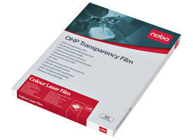 Overheadprojector transparanten Nobo voor kleurenlaserprinters 50 stuks