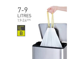Afvalzak EKO MDPE type B met trekband 40x45cm 7-9L wit rol à 25 stuks