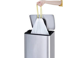 Afvalzak EKO MDPE type B met trekband 40x45cm 7-9L wit rol à 25 stuks