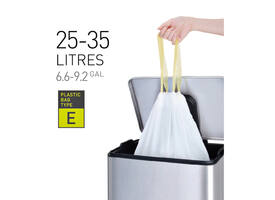Afvalzak EKO MDPE type E met trekband 55x70cm 25-35L wit rol à 12 stuks