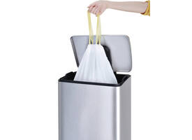 Afvalzak EKO MDPE type E met trekband 55x70cm 25-35L wit rol à 12 stuks