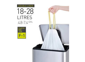 Afvalzak EKO MDPE type F1 met trekband 49x68cm 18-28L wit rol à 20 stuks