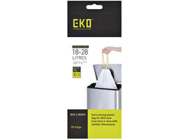 Afvalzak EKO MDPE type F1 met trekband 49x68cm 18-28L wit rol à 20 stuks