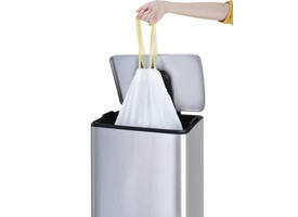 Afvalzak EKO MDPE type F met trekband 64x75cm 40-60L wit rol à 12 stuks