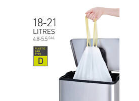 Afvalzak EKO MDPE type D met trekband 55x55cm 18-21L wit rol à 20 stuks
