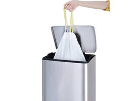 Afvalzak EKO MDPE type D met trekband 55x55cm 18-21L wit rol à 20 stuks