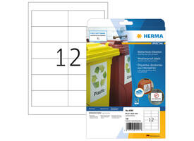 Etiket HERMA 4595 97x42.3mm folie wit 120 stuks