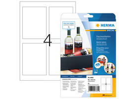 Etiket HERMA flessen 8882 90x120mm A4 glossy wit 40 stuks