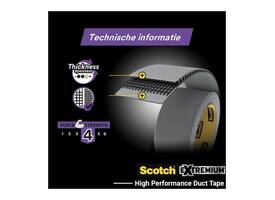 Duct tape Scotch Extremium no residue 18.2mx48mm grijs