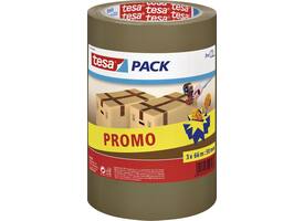 Verpakkingstape tesapack® 66mx50mm bruin promopack 3 rollen