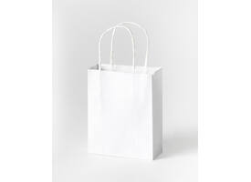 Tas met handvat Folia kraftpapier 110gr 12x15x5.5cm 20 stuks wit