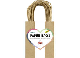 Tas met handvat Folia kraftpapier 125gr 12x15x5.5cm 20 stuks naturel
