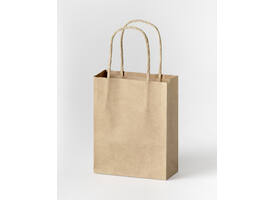 Tas met handvat Folia kraftpapier 125gr 12x15x5.5cm 20 stuks naturel