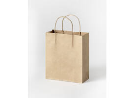 Tas met handvat Folia kraftpapier 125gr 18x21x8cm 20 stuks naturel