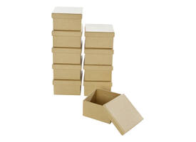 Doos karton Folia mini 7,5x7,5x4,5cm 10 stuks kraft