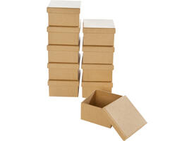 Doos karton Folia mini 7,5x7,5x4,5cm 10 stuks kraft