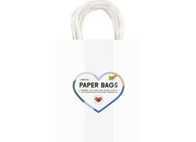 Tas met handvat Folia kraftpapier 110gr 18x21x8cm 20 stuks wit