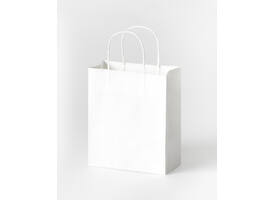 Tas met handvat Folia kraftpapier 110gr 18x21x8cm 20 stuks wit