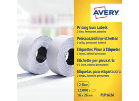 Prijsetiket Avery PLP1626 16mmx26mm permanent wit