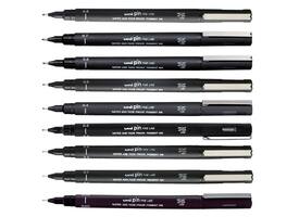 Fineliner Uni-ball Pin brush fijn zwart