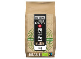 Koffie Douwe Egberts espresso bonen medium roast Organic en Fairtrade 1kg