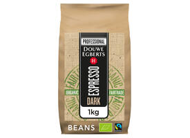 Koffie Douwe Egberts espresso bonen dark roast Organic & Fairtrade 1kg