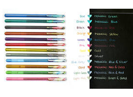 Gelschrijver Pentel K110 Dual medium metallic assorti 8 kleuren