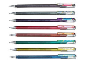 Gelschrijver Pentel K110 Dual medium metallic assorti 8 kleuren