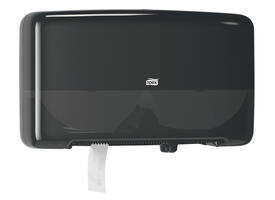 Toiletpapierdispenser Tork T2 Elevation jumbo klein duo zwart 555508