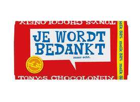 Chocolade Tony's Chocolonely melk bedankt reep 180gr