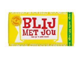 Chocolade Tony's Chocolonely melk noga blij met jou  reep 180g