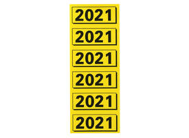 Rugetiket Elba 2021 geel met zwarte opdruk 120 stuks